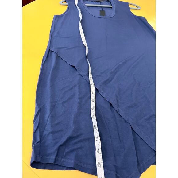 Krisa Revolve Nile Blue Asymmetrical Layered Sleeveless Tank Mini Dress - Picture 4 of 7